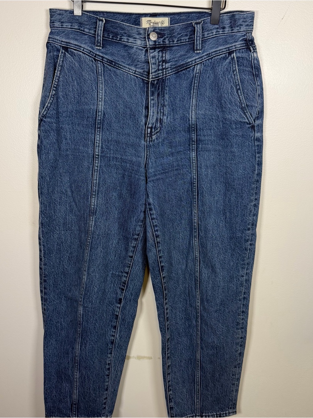 Madewell Balloon Jeans Size 29 Barrel Wide Leg Seamed Denim Blue Casual Boho - Picture 2 of 8